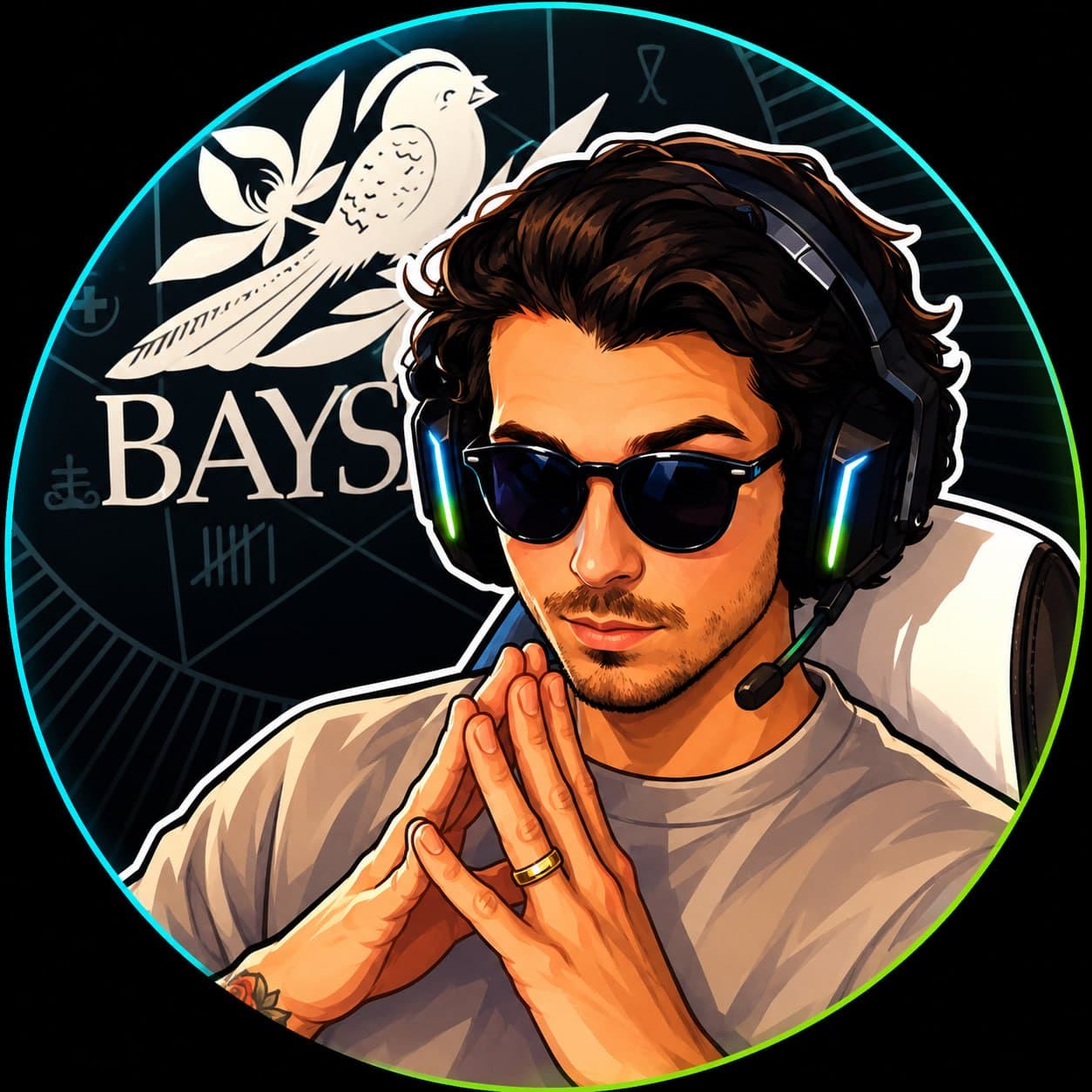 CosmicZep wearing a gaming headset